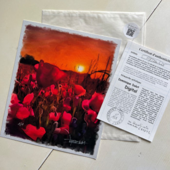 Œuvre contemporaine nommée « Coquelicots », Réalisée par DOMINIQUE DULOT DIGITAL