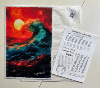 Œuvre contemporaine nommée « Vague au coucher », Réalisée par DOMINIQUE DULOT DIGITAL