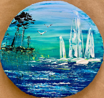 Œuvre contemporaine nommée « LE SOUFFLE BLEU DES LANDES », Réalisée par YSABEL LAFFITTE