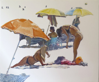 Œuvre contemporaine nommée « Jóvenes en la Malvarrosa », Réalisée par JESúS MANUEL MORENO