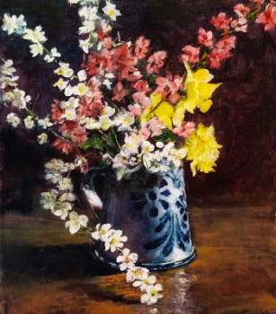Œuvre contemporaine nommée « Bouquet de fleurs de printemps », Réalisée par DANY WATTIER