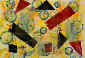Œuvre contemporaine nommée « Échos géométrique », Réalisée par FLOR'ART