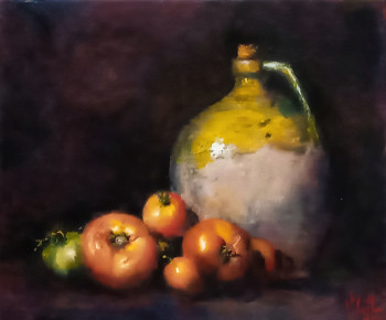 Œuvre contemporaine nommée « Tomates et pichet », Réalisée par DANY WATTIER