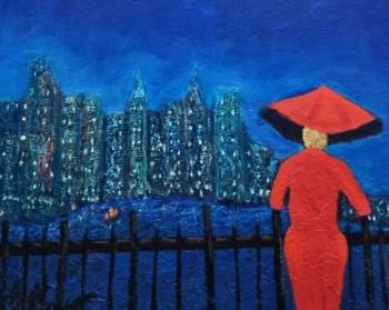 Œuvre contemporaine nommée « Pensées écarlates », Réalisée par ANTOINE LOPEZ