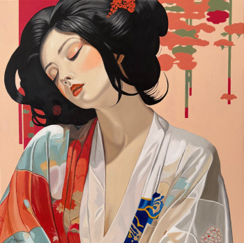 Œuvre contemporaine nommée « Geisha », Réalisée par ELISABETH MIONE