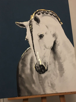 Œuvre contemporaine nommée « Cheval pure race espagnole Emporio étalon », Réalisée par ANNABEL LABATIE
