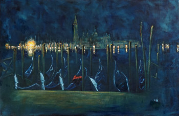 Œuvre contemporaine nommée « Venezia 06, di fronte a San Marco - notte », Réalisée par JEAN-FRANçOIS ZANETTE