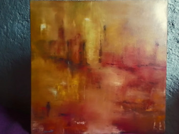 Œuvre contemporaine nommée « Village en jaune », Réalisée par BONVARLET