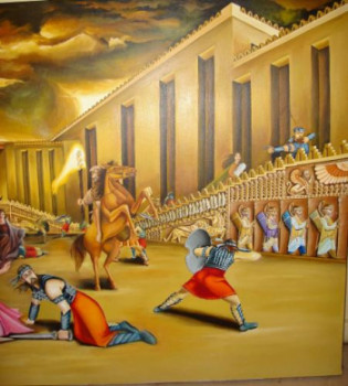 Œuvre contemporaine nommée « Adieu la splendeur (Prise de Persepolis) détail   Goodbye splendour ( taken of Persepolis) detail », Réalisée par MAHTAB