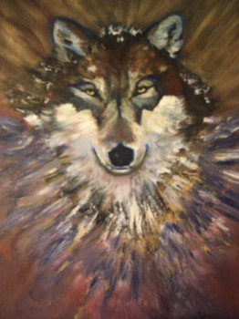 Œuvre contemporaine nommée « Pawnee le loup homme », Réalisée par DAN.LECLERCQ