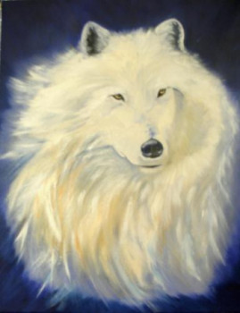 Œuvre contemporaine nommée « Loup Blanc », Réalisée par DAN.LECLERCQ