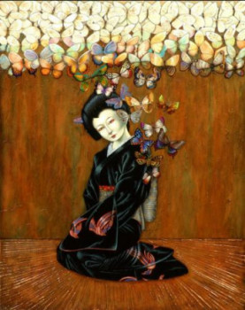 Œuvre contemporaine nommée « Madame Butterfly », Réalisée par DASIL
