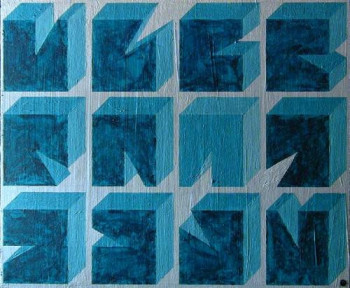 Œuvre contemporaine nommée « cubes 3 », Réalisée par JEAN FRANçOIS GUILLEMET