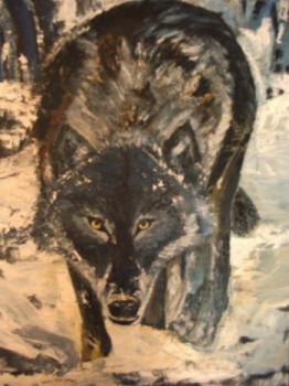 Œuvre contemporaine nommée « Loup noir », Réalisée par DAN.LECLERCQ