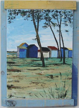 Œuvre contemporaine nommée « cabines de plage », Réalisée par LUDO