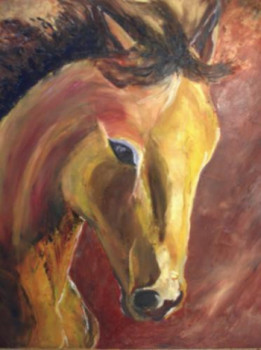 Œuvre contemporaine nommée « Tète de cheval », Réalisée par DAN.LECLERCQ