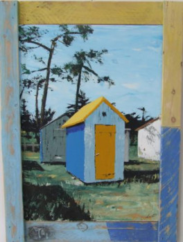 Œuvre contemporaine nommée « La cabine jaune », Réalisée par LUDO
