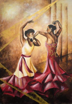Œuvre contemporaine nommée « flamenco à perpignan », Réalisée par LAURE VIEUSSE
