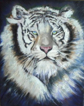 Œuvre contemporaine nommée « Tigre Blanc », Réalisée par DAN.LECLERCQ