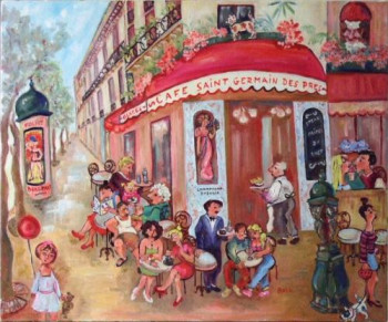 Œuvre contemporaine nommée « Terrasse à St-Germain des Prés », Réalisée par BOSC