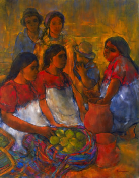 Œuvre contemporaine nommée « marché mexicain 2 », Réalisée par NICOLE DE FOMMERVAULT