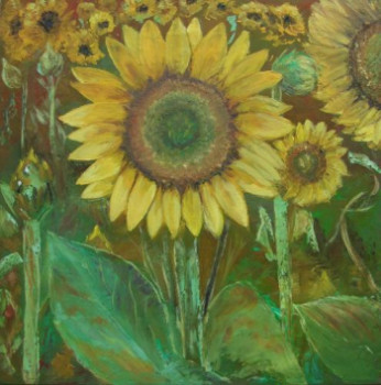 Œuvre contemporaine nommée « Tournesols », Réalisée par DAN.LECLERCQ