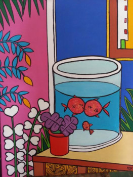 Œuvre contemporaine nommée « Homage aux aquariums de Matisse », Réalisée par STEF