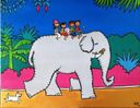 Œuvre contemporaine nommée « Kids on Elephant », Réalisée par STEF