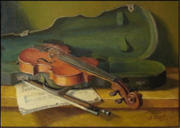 Œuvre contemporaine nommée « le violon », Réalisée par GUERINO ANGELI