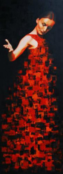 Œuvre contemporaine nommée « red flamenco », Réalisée par TATIANAB