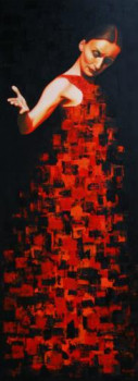 Œuvre contemporaine nommée « red flamenco », Réalisée par TATIANAB