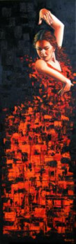 Œuvre contemporaine nommée « rouge passion », Réalisée par TATIANAB