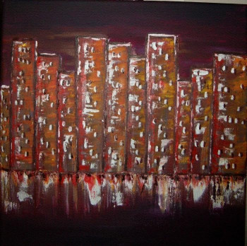 Œuvre contemporaine nommée « brown city », Réalisée par SAND.O