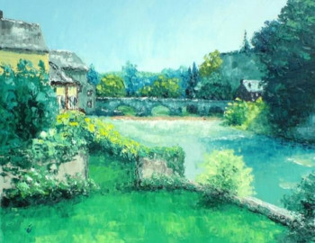 Œuvre contemporaine nommée « Pont, barrage - Fresnay sur Sarthe - Sarthe - Pays de la Loire - France - réf: 148Fg », Réalisée par ABERIUS