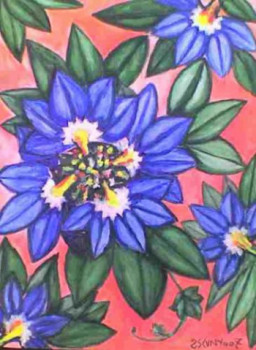 Œuvre contemporaine nommée « Fleurs bleues », Réalisée par STEPHANE CUNY