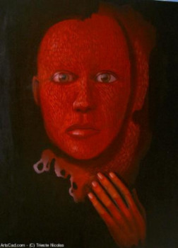 Œuvre contemporaine nommée « le visage masqué... », Réalisée par DEKO-T
