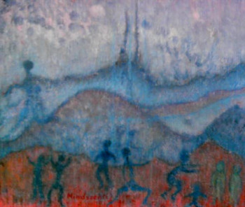 Œuvre contemporaine nommée « les adorateurs de la pluie », Réalisée par MINDSZENTI