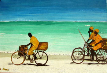 Œuvre contemporaine nommée « A bicyclette », Réalisée par HéLèNE COLENO
