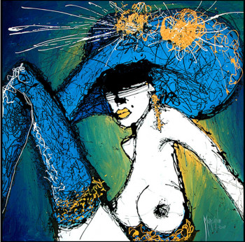 Œuvre contemporaine nommée « La fille au chapeau bleu », Réalisée par PATRICE MURCIANO