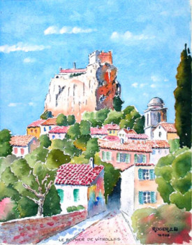 Œuvre contemporaine nommée « Rocher de Vitrolles en Provence », Réalisée par ROGER J.