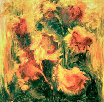 Œuvre contemporaine nommée « Sunflowers », Réalisée par LYUBA ZAHOVA