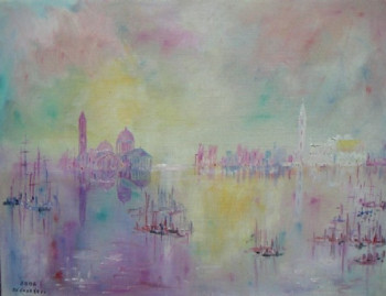 Œuvre contemporaine nommée « VENICE,clouds,water and fishermen », Réalisée par FRANçOIS-VASSIL ANDREEFF