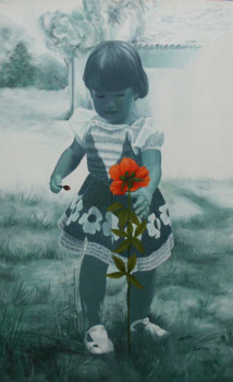 Œuvre contemporaine nommée « Le pouvoir des fleurs », Réalisée par DOMINIQUE JANIERE