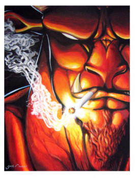 Œuvre contemporaine nommée « Démon à la cigarette  », Réalisée par DJOZ