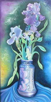 Œuvre contemporaine nommée « Les iris violet de Talant », Réalisée par ABERNARDO