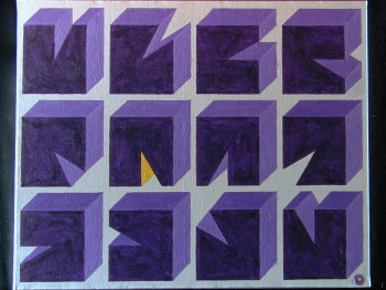 Œuvre contemporaine nommée « cubes 4 », Réalisée par JEAN FRANçOIS GUILLEMET