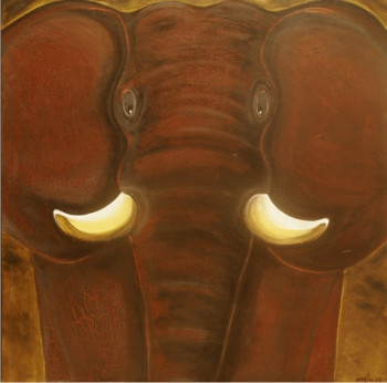 Œuvre contemporaine nommée « ELEPHANT BANANES », Réalisée par NATHALIE MOLIN