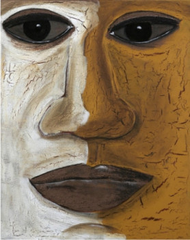 Œuvre contemporaine nommée « VISAGE D'AFRIQUE », Réalisée par NATHALIE MOLIN