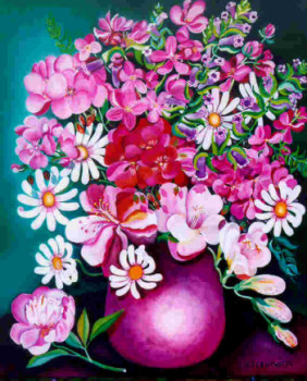 Œuvre contemporaine nommée « Bouquet en rose majeur », Réalisée par ABERNARDO