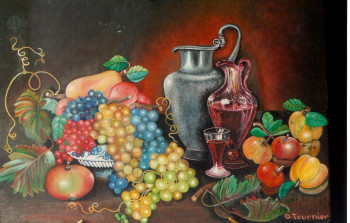Œuvre contemporaine nommée « Les raisins bleus », Réalisée par ABERNARDO